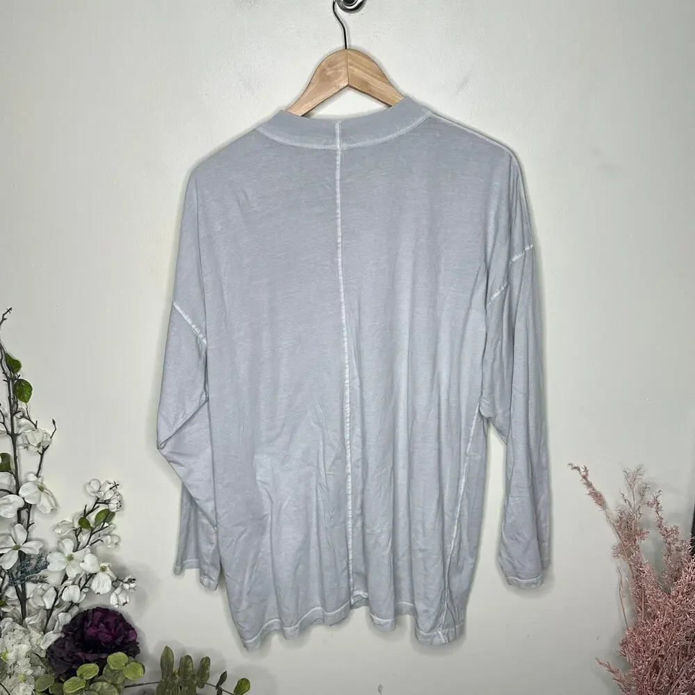 Free People White Long Sleeve Tee